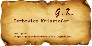 Gerbovics Krisztofer névjegykártya